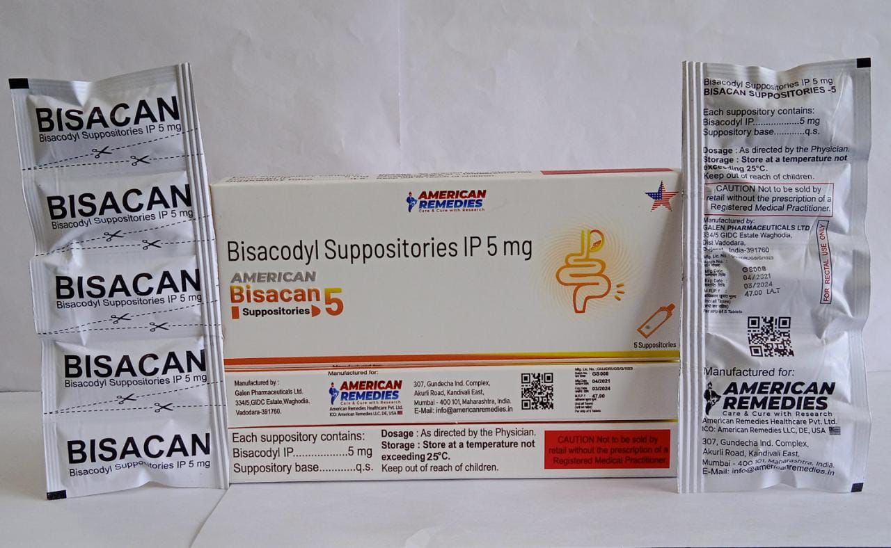 BISACAN SUPPOSITORIES (BISACODYL IP 5MG) Bisacodyl Suppositories Ip 5 Mg